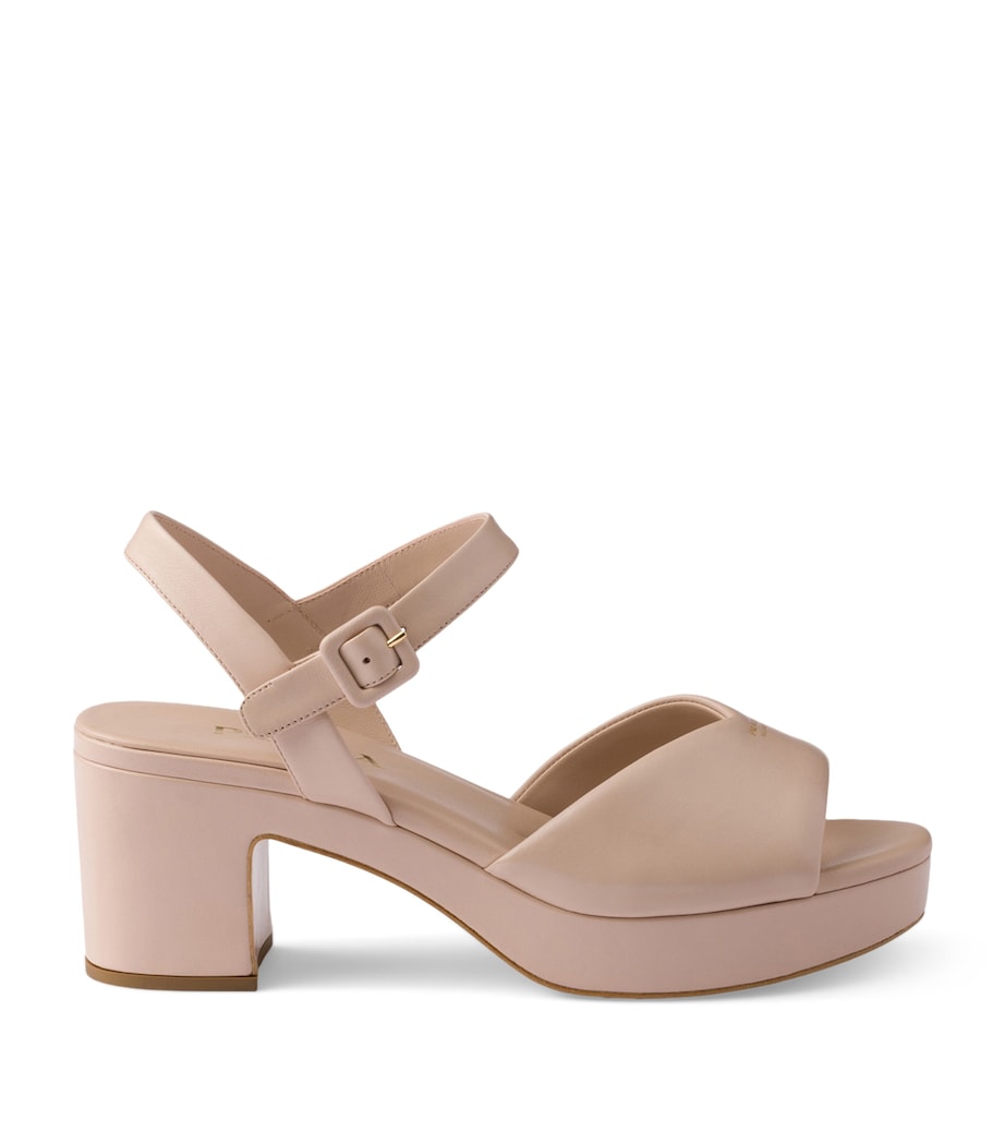 Prada Leather Padded Heeled Sandals 65
