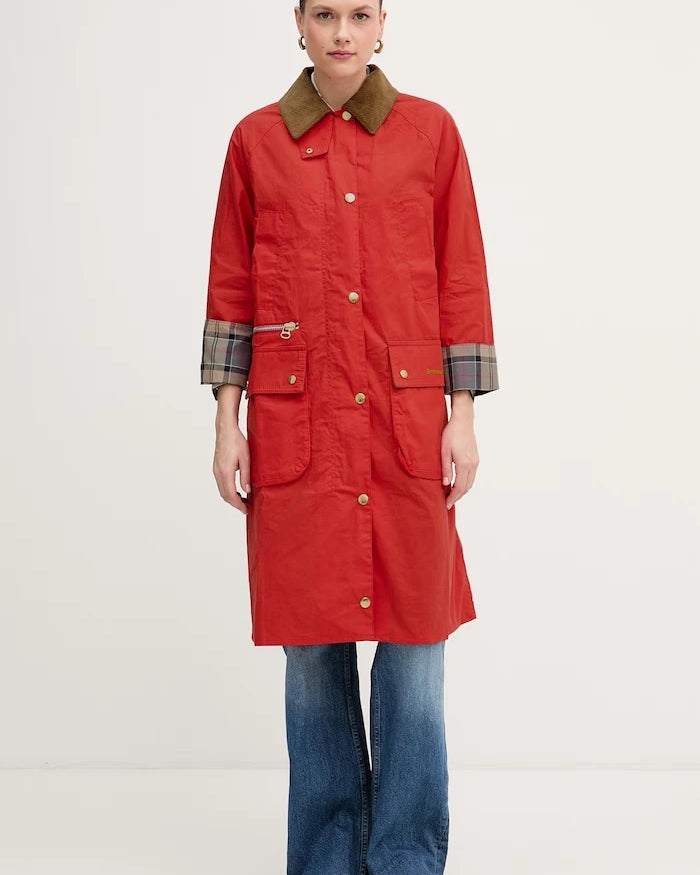 Barbour Hollington Uzun Kadın Pamuklu Ceket