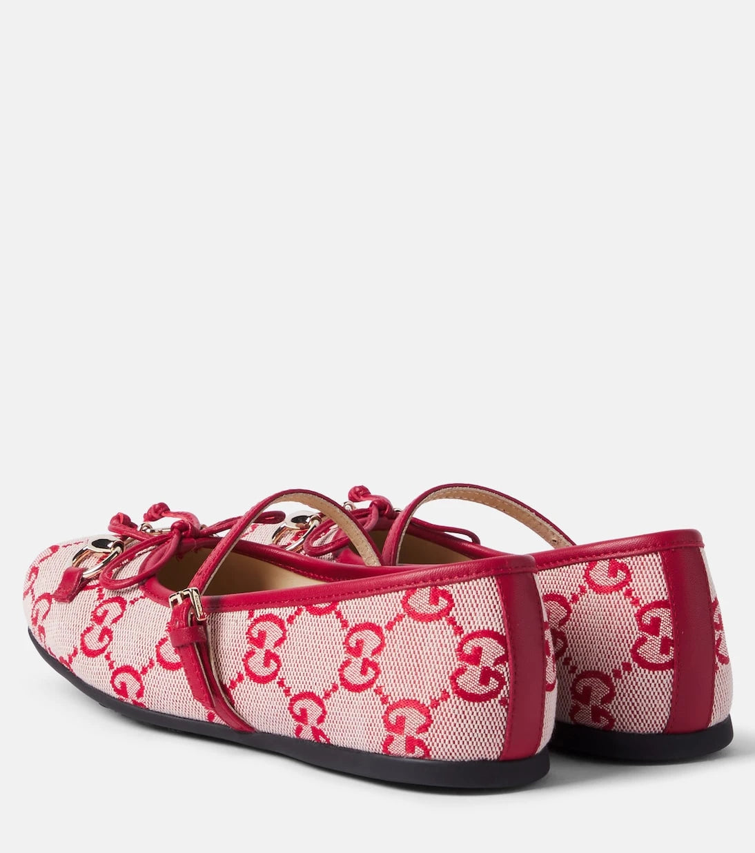 Gucci Kids - Horsebit GG Canvas ballet flats