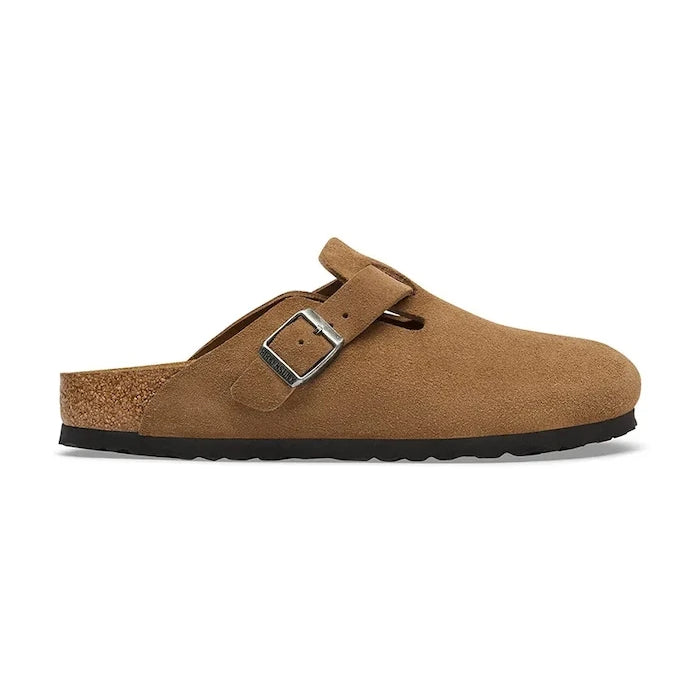 Birkenstock чехли сабо от велур Boston Suede Leather