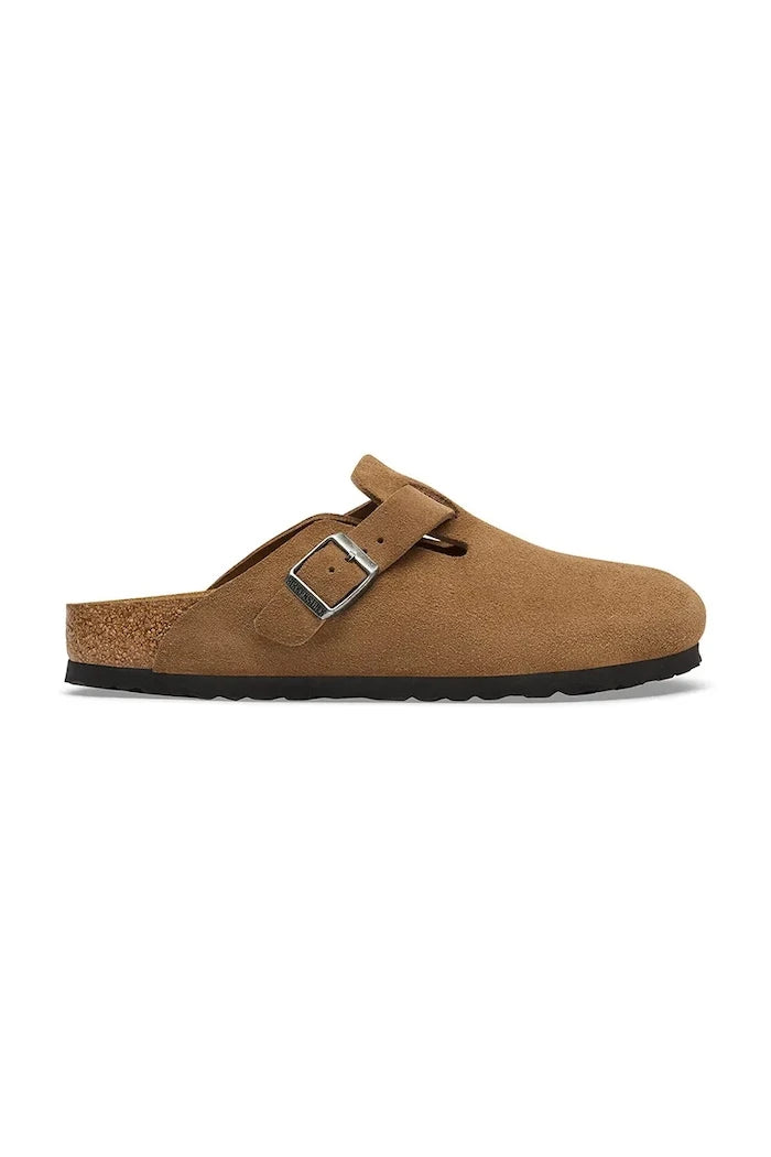 Birkenstock чехли сабо от велур Boston Suede Leather