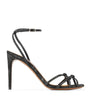 Ralph Lauren Collection Black Leather Embellished Kiera Sandals 95