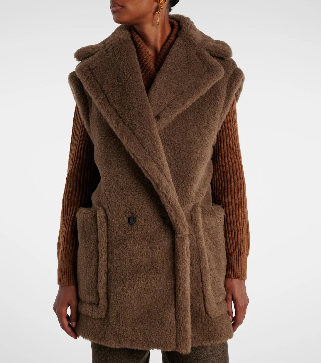 Max Mara - Alpaca, wool, and silk Teddy vest
