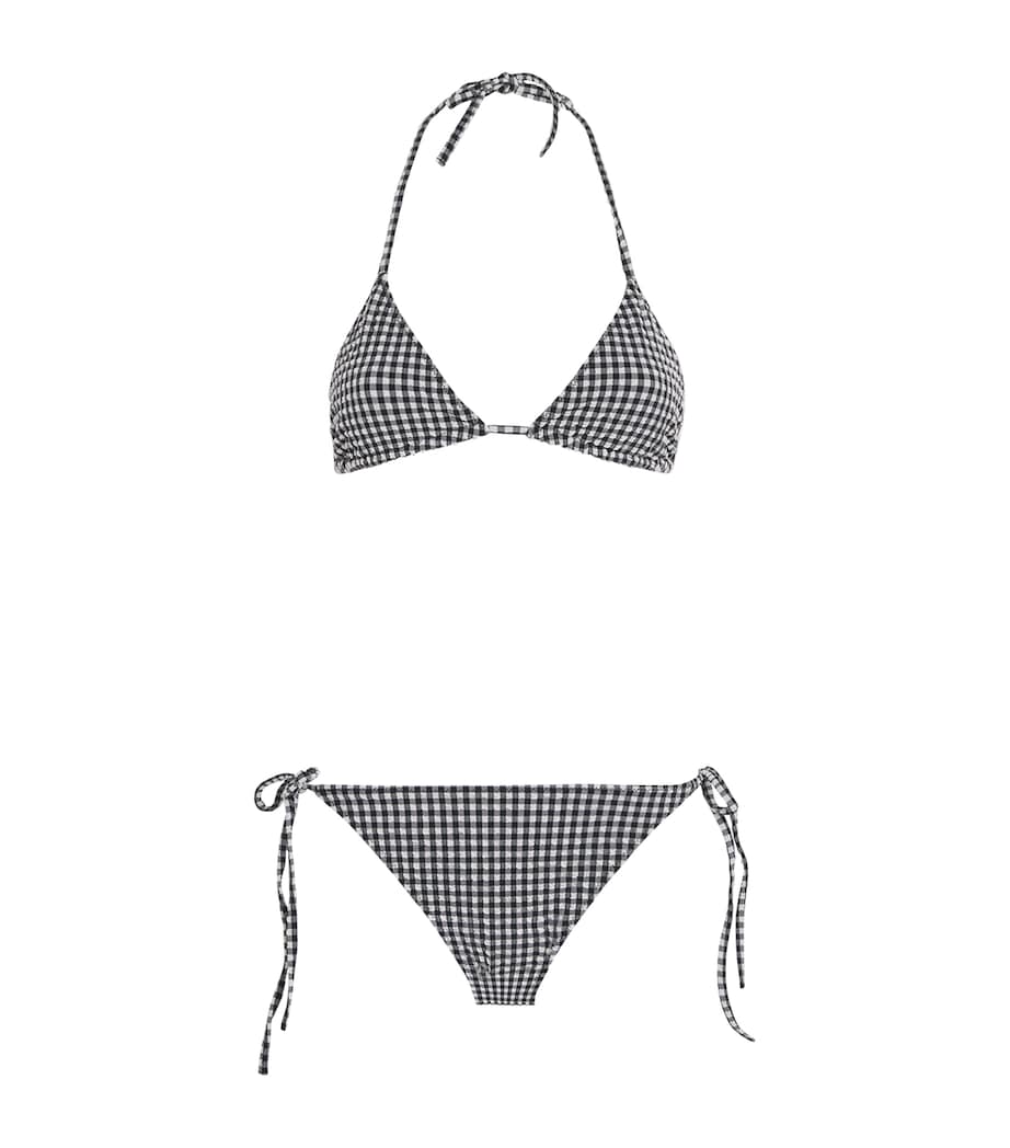 Hunza G Black Gingham Sabrina Triangle Bikini