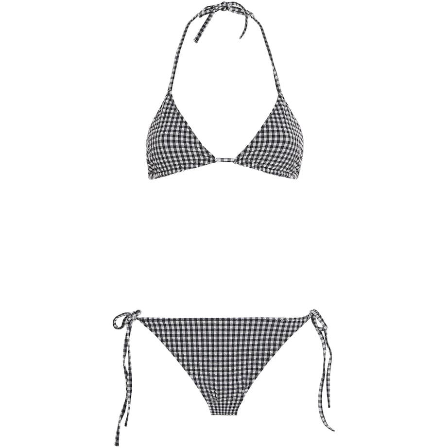 Hunza G Black Gingham Sabrina Triangle Bikini