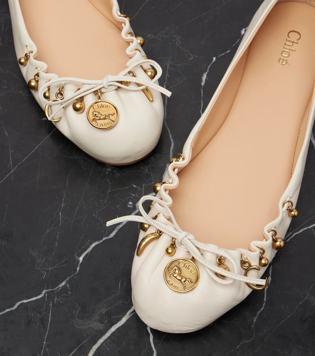 Chloé - Chloé Charms leather ballet flats