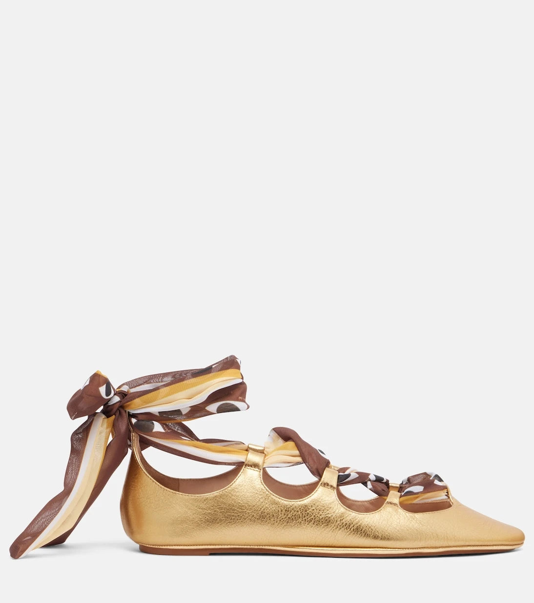 Farm Rio - Lace-up leather ballet flats