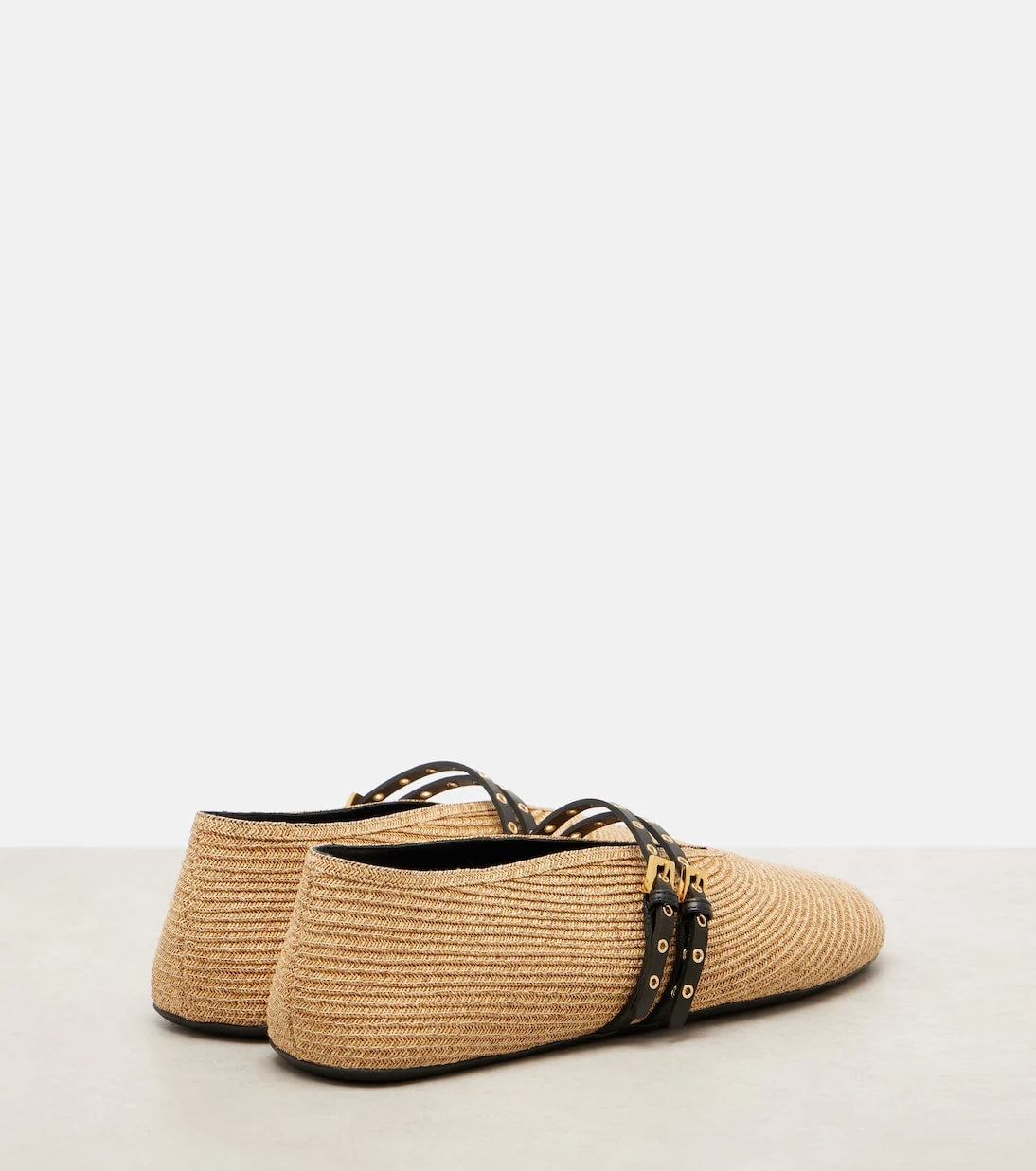 Alaïa - Deri detaylı hasır babetler