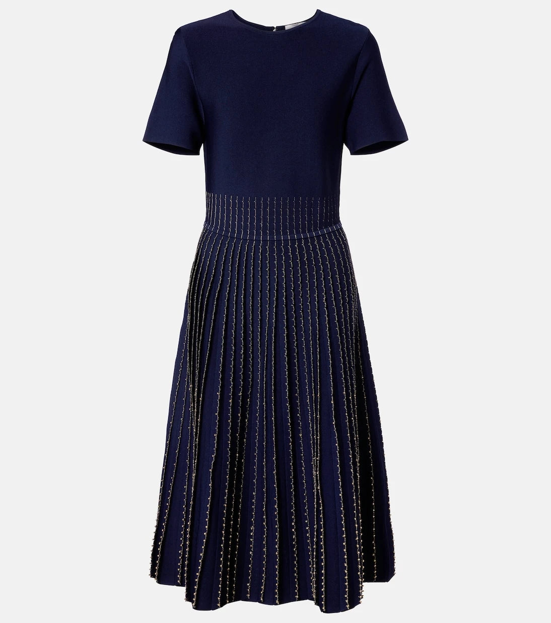Carolina Herrera - Beaded knitted pleated midi dress