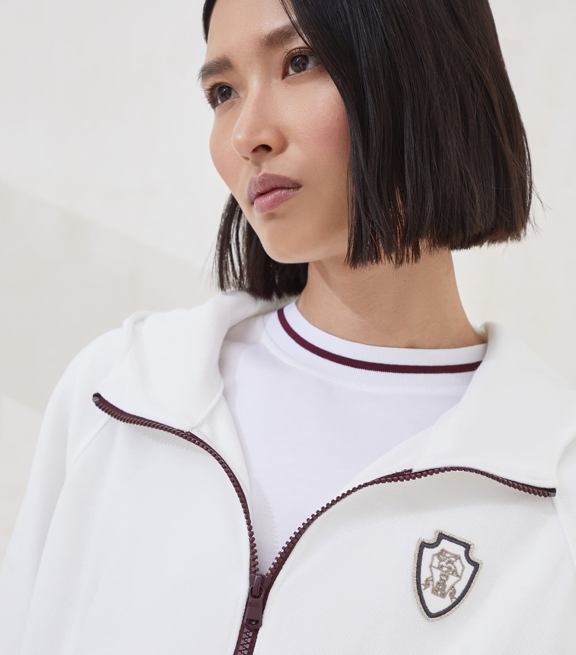 Techno Cotton Piqué Zip-Up Hoodie