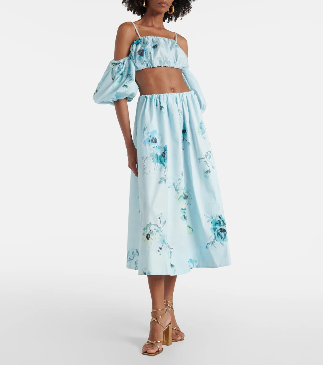 Zimmermann - Lightburst floral cotton midi skirt
