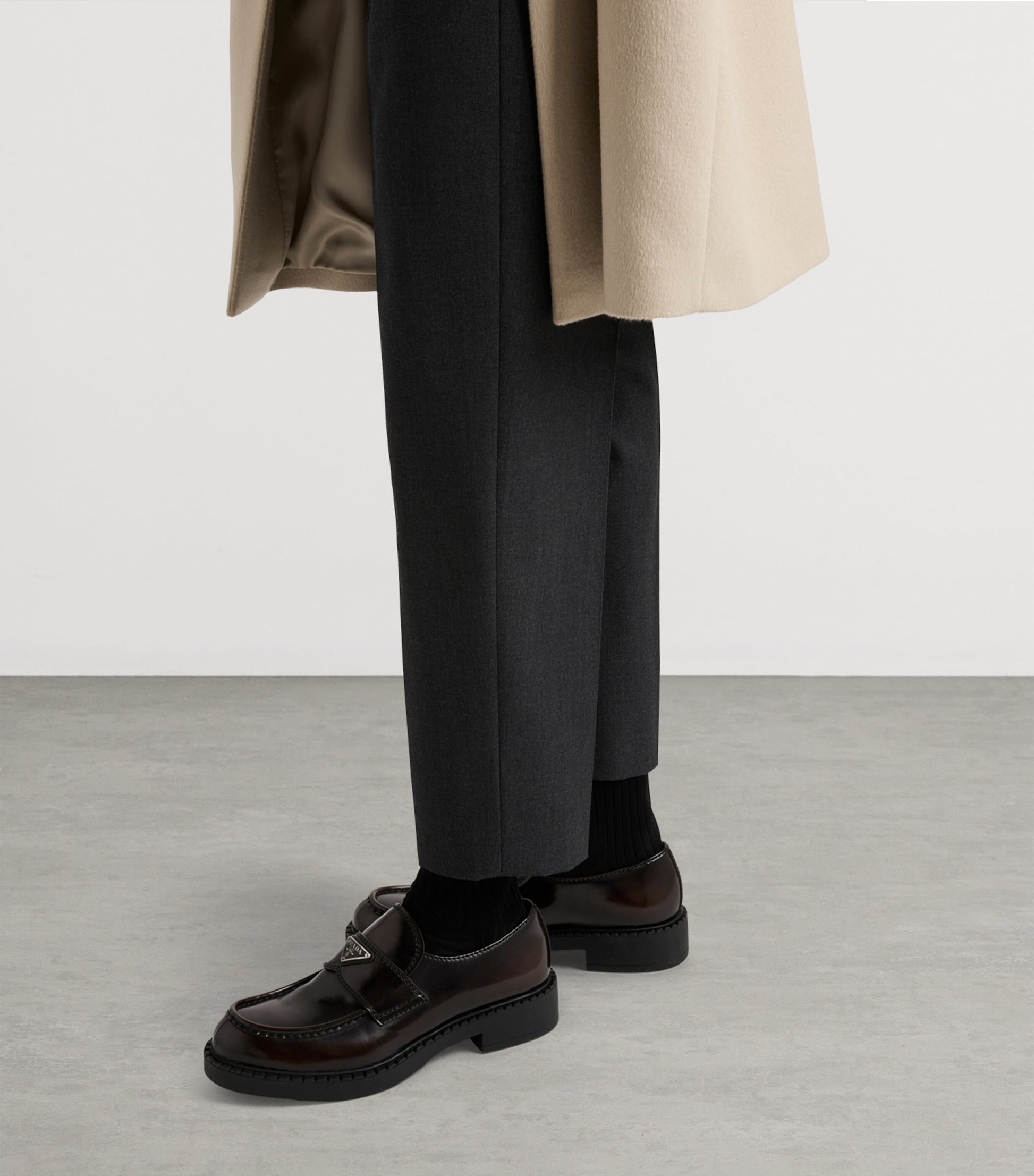 Leather Brushed Triangle Loafers