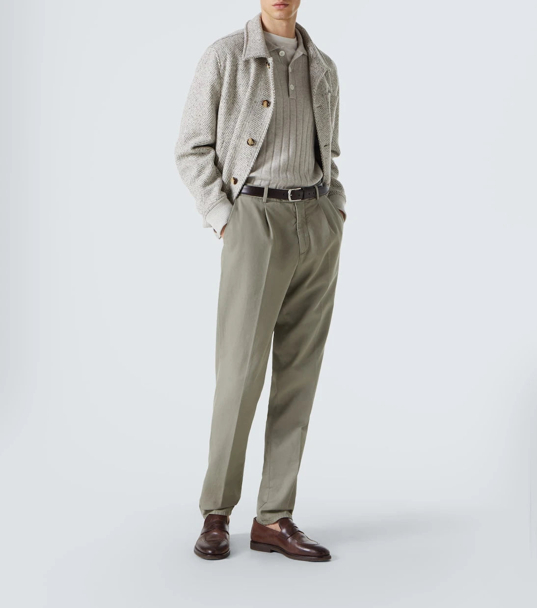 Brunello Cucinelli - Ribbed-knit cashmere polo sweater