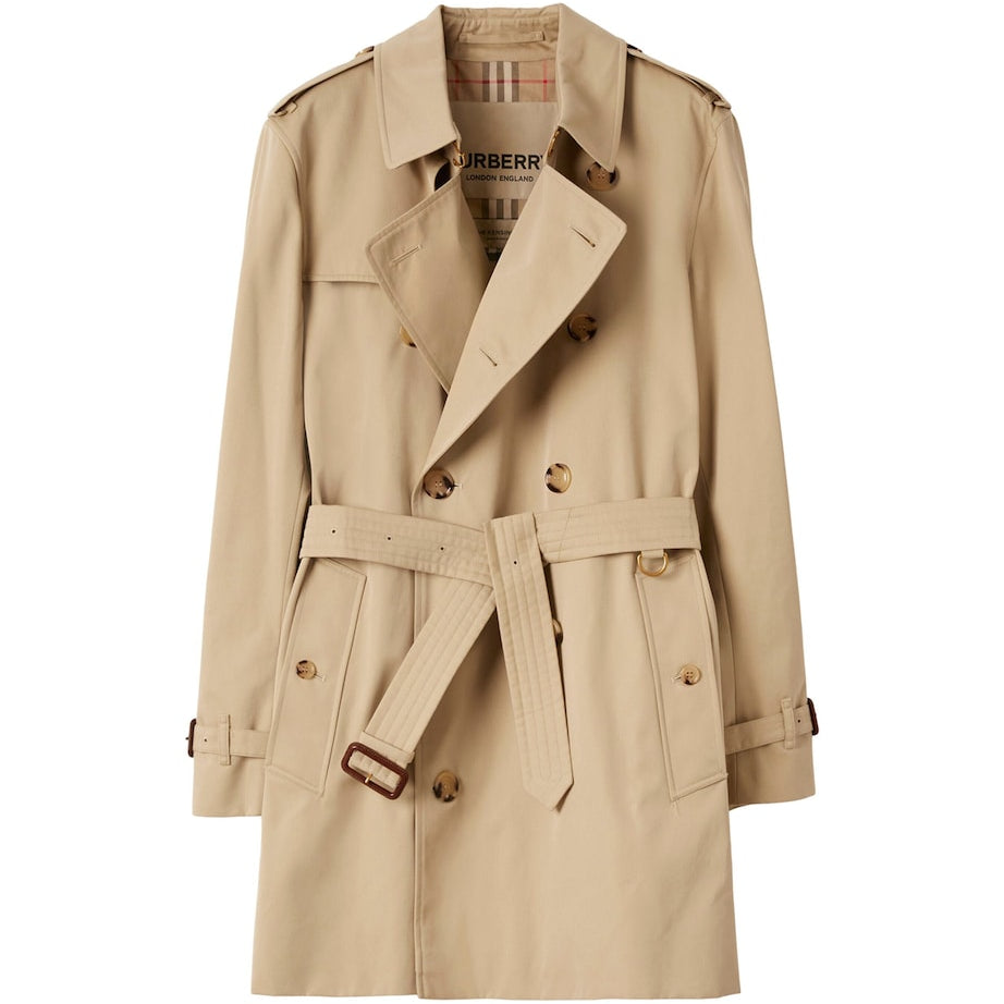 Burberry Yellow Short Kensington Trench Coat