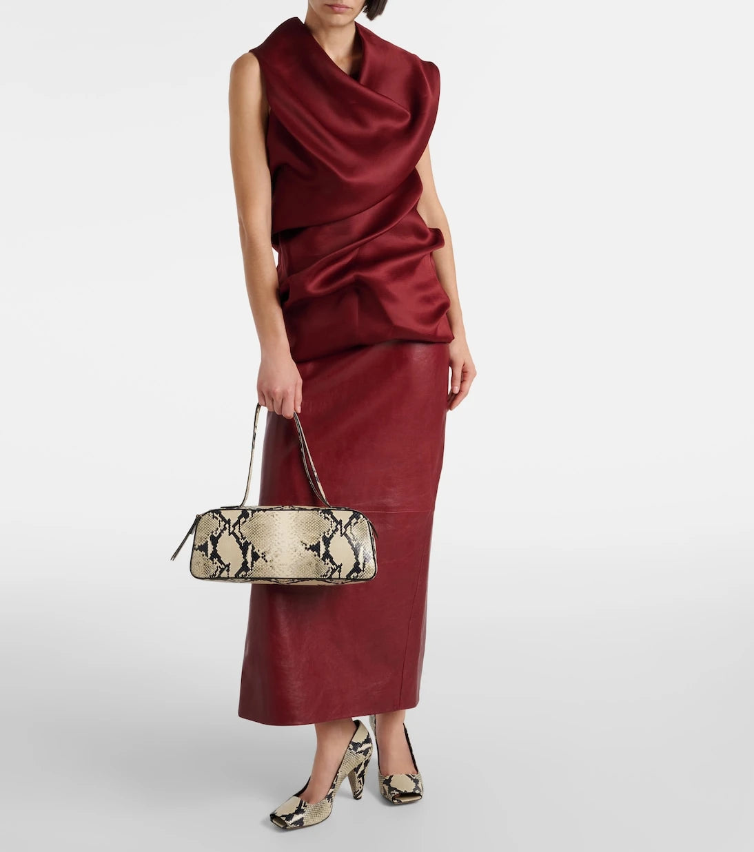 Khaite - Simona snake-effect leather shoulder bag