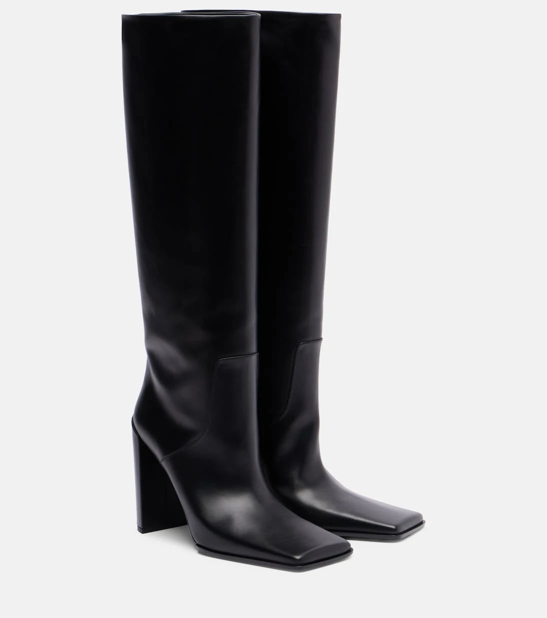 Alaïa - Square leather knee-high boots