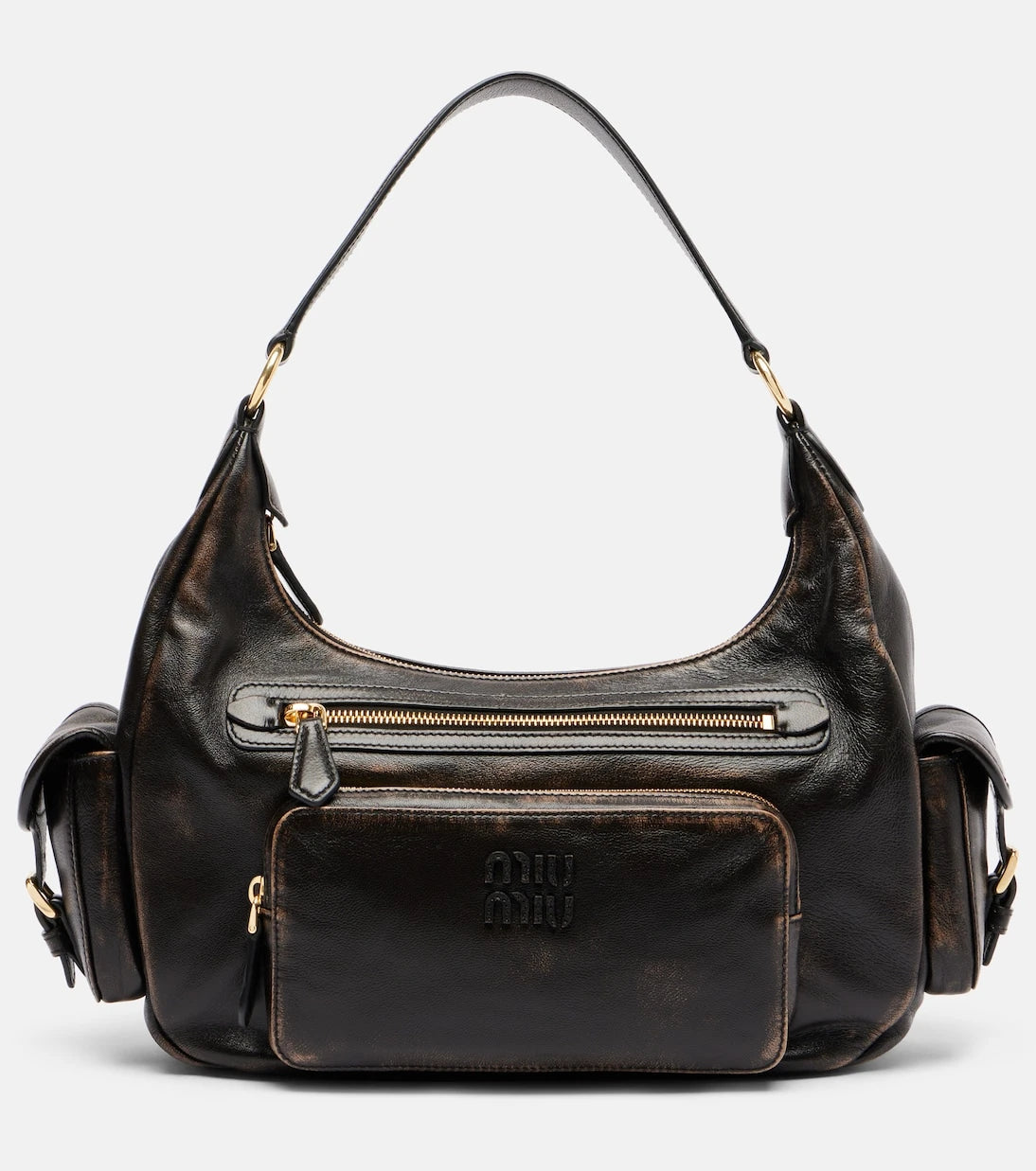 Miu Miu - Distressed leather shoulder bag