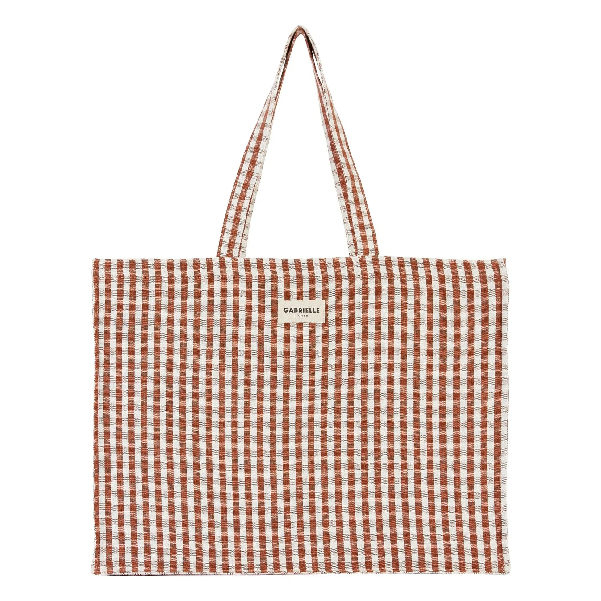 Gabrielle Paris - Moka gingham weekend bag  | Mocha