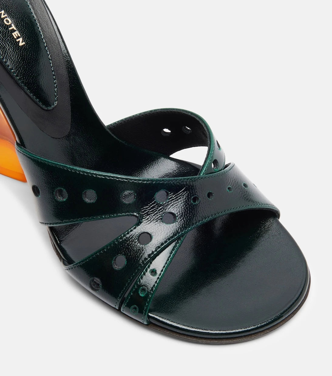 Dries Van Noten - Patent leather wedge mules