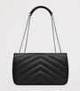 Saint Laurent Black Mini Matelassé Lambskin Loulou Shoulder Bag