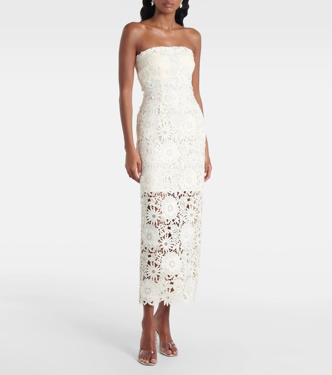 Rotate - Bridal strapless lace midi dress