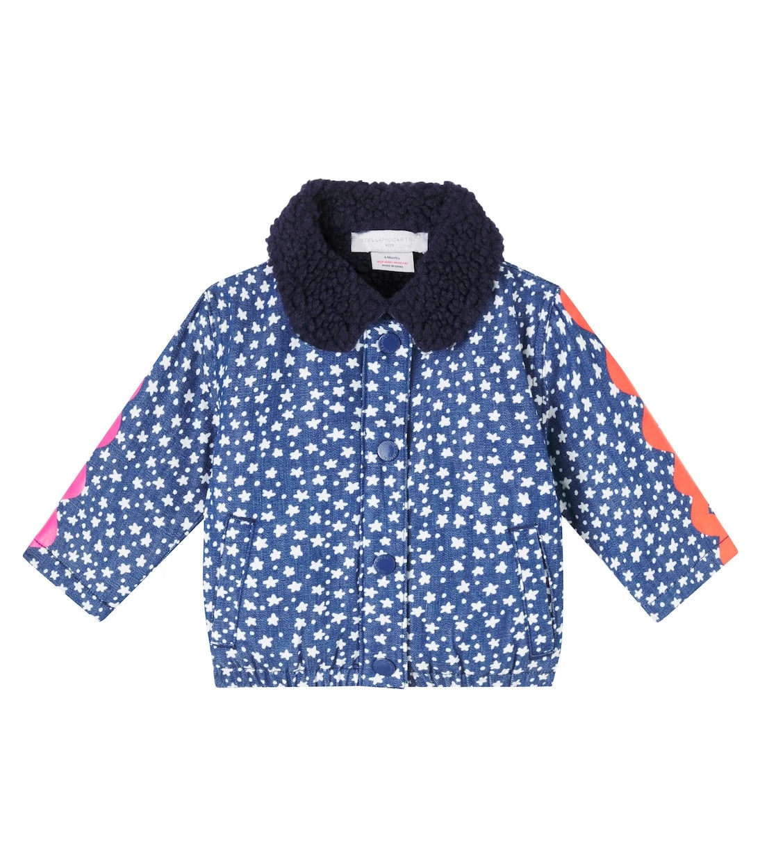 Stella McCartney Kids - جاكيت دينم مطبوع للأطفال بتطريز على شكل دب
