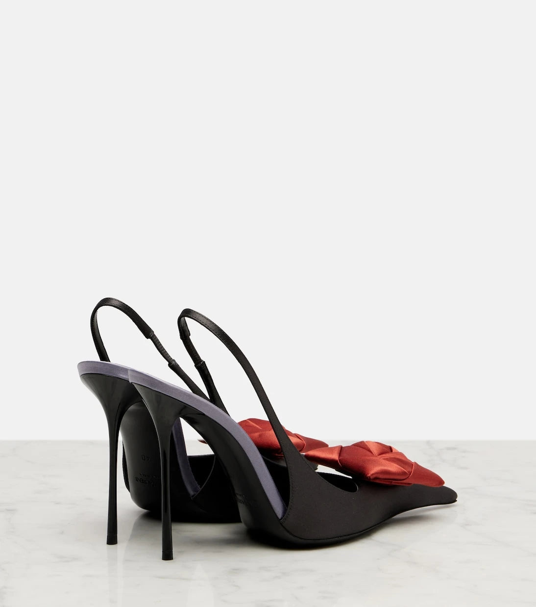 Saint Laurent - Amalia 110 crêpe satin slingback pumps