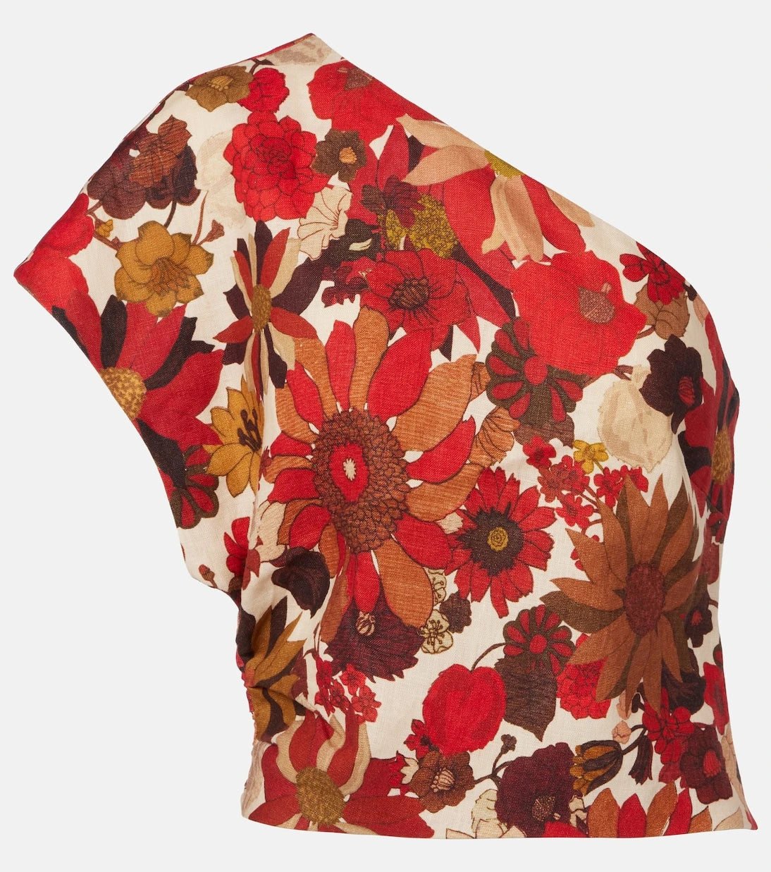 SIR - Belleto floral asymmetric linen top