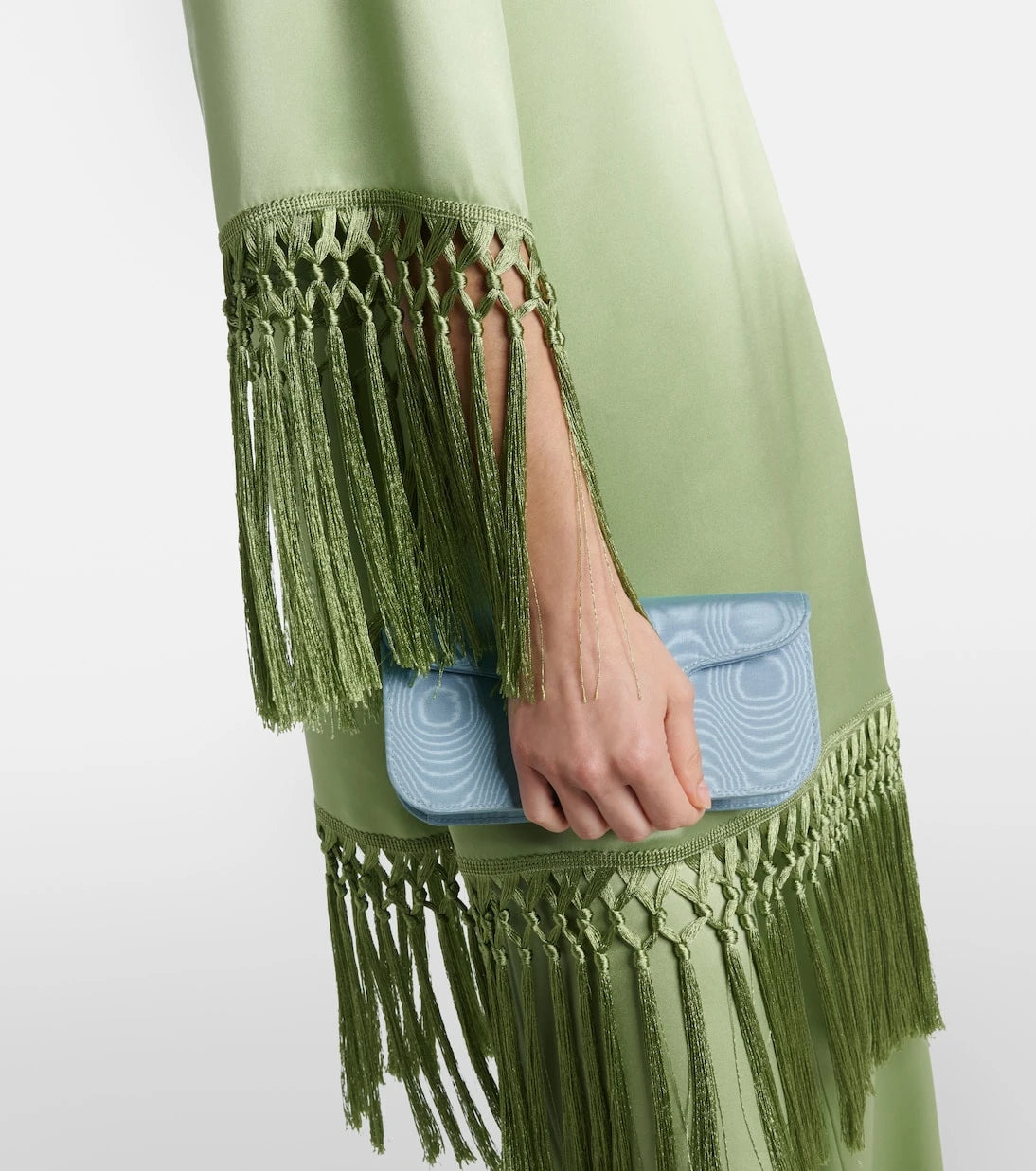 Valentino - Fringed silk duchess satin tunic
