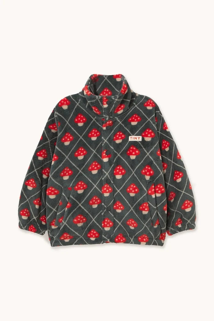 Çocuklar için fermuarlı polar sweatshirt MUSHROOMS POLAR JACKET