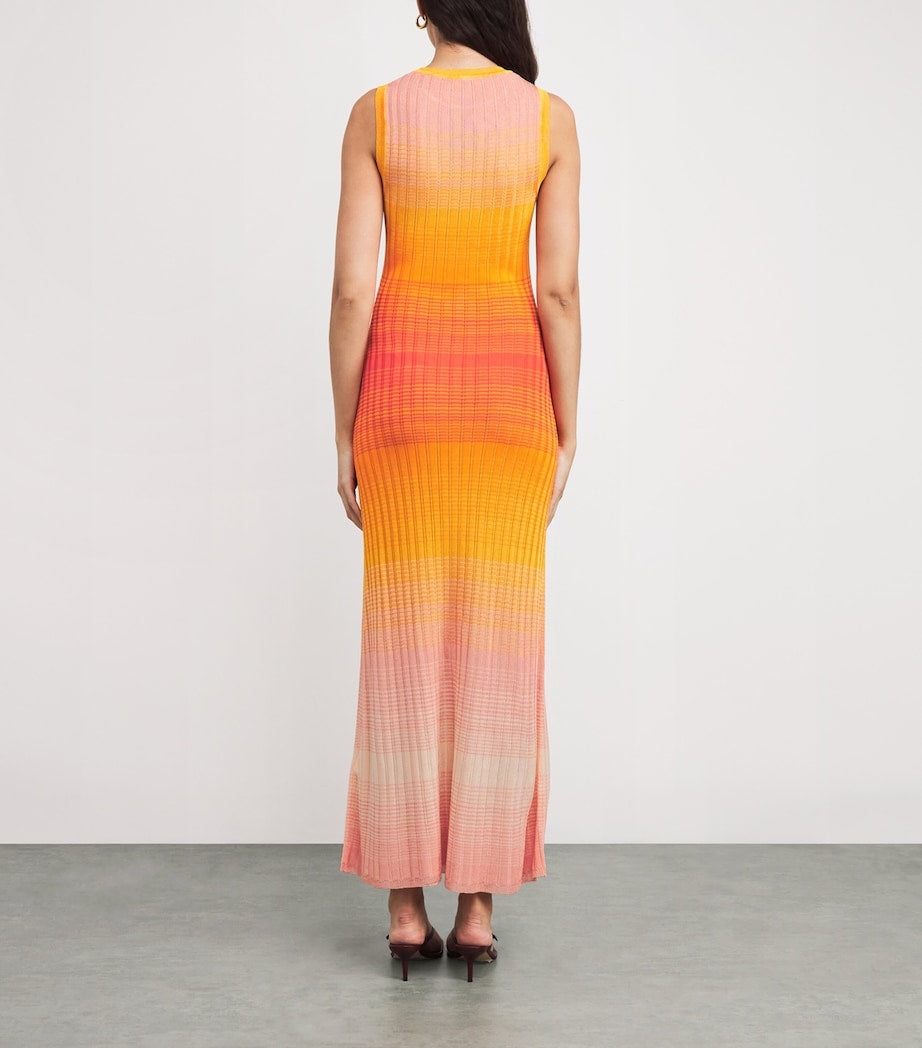 Yellow Tie-Dye Knitted Maxi Dress