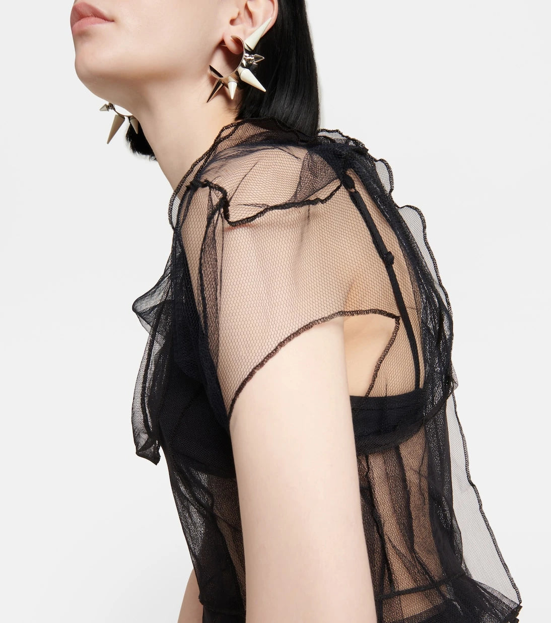 Acne Studios - Fırfırlı file üst