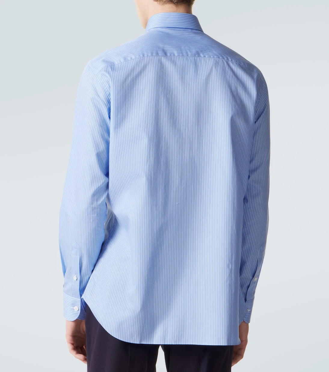 Brioni - قميص بوبلين قطني مخطط