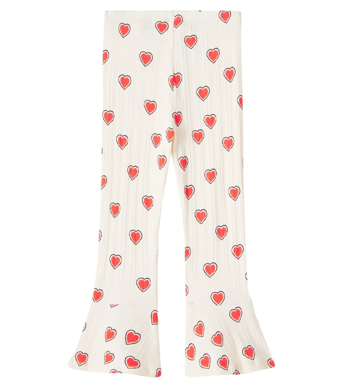 Mini Rodini - Outlined Hearts cotton-blend flared pants