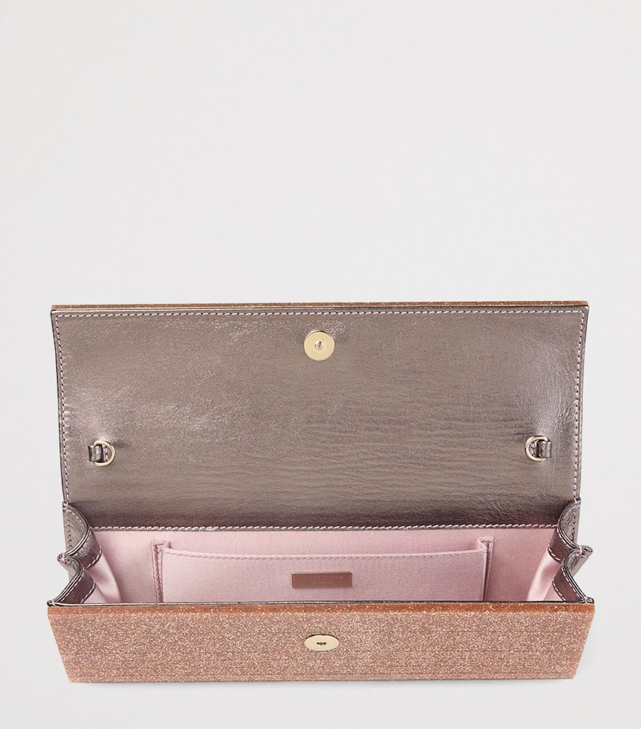 Jimmy Choo Pink Sweetie Glitter Clutch Bag