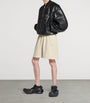 Balenciaga Beige Cotton Logo Shorts