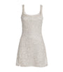 Clio Peppiatt Silver Crystal Square-Neck Mini Dress