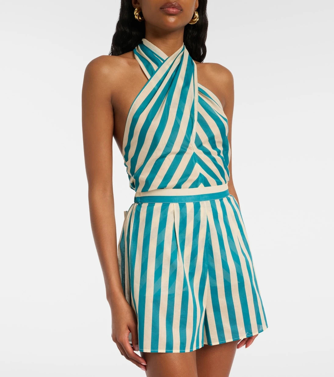 Eres - Alter Ego striped cotton voile top