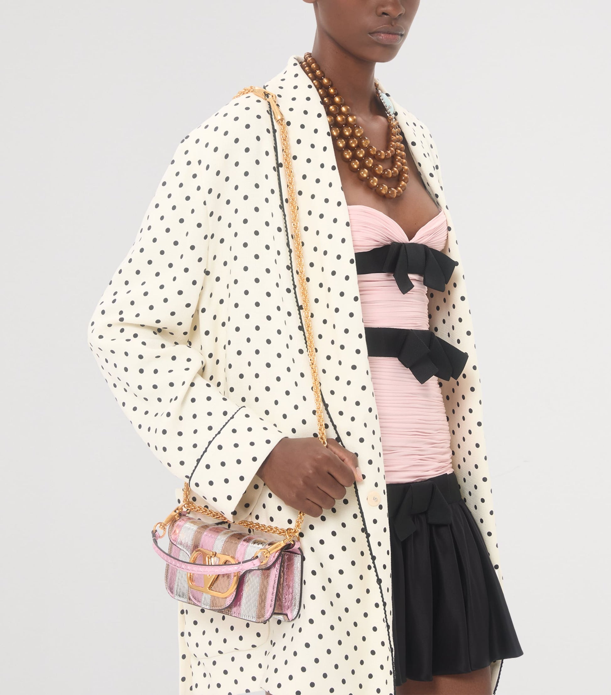 Metallic Leather Loco Shoulder Bag