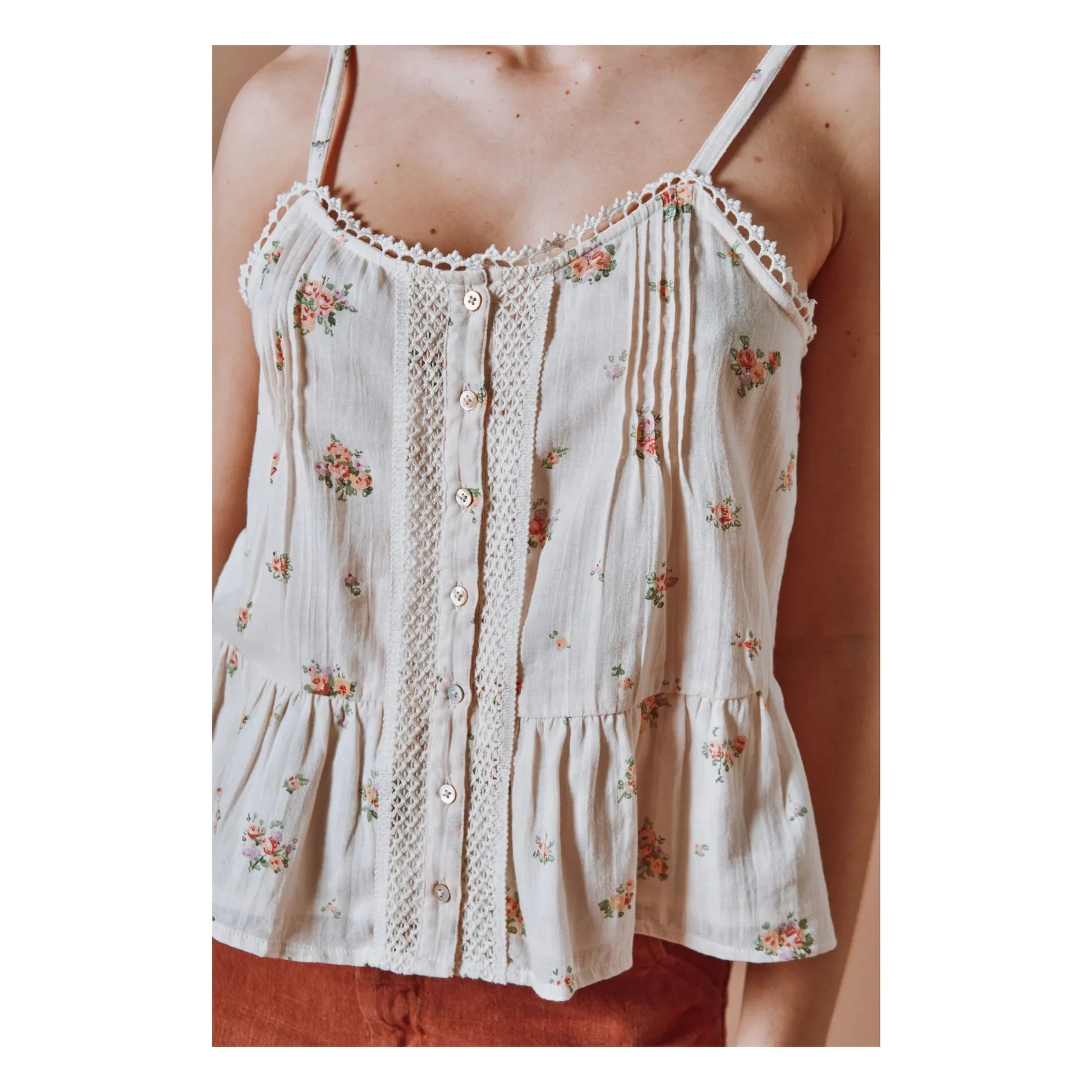 Emile et Ida - Organic Cotton Printed Top | Cream