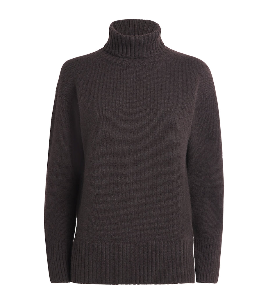Brown Cashmere Rollneck Sweater