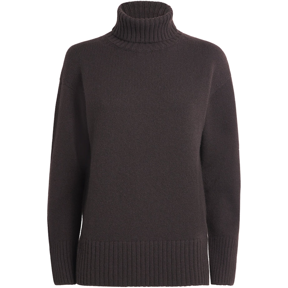 Brown Cashmere Rollneck Sweater