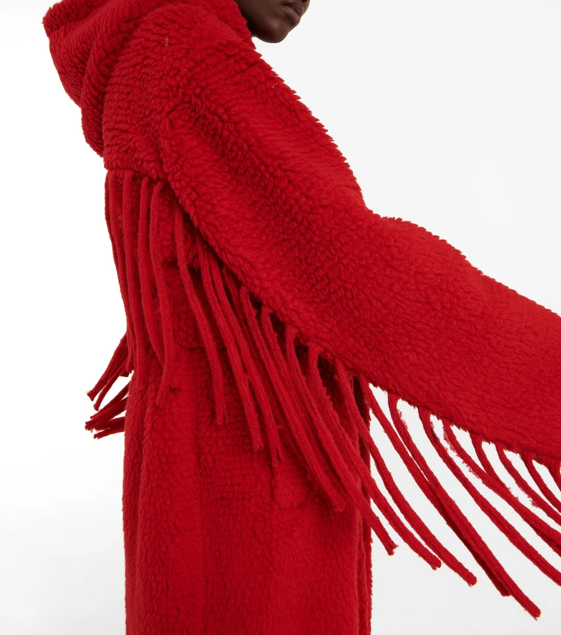 Stella McCartney - Fringed hooded teddy coat