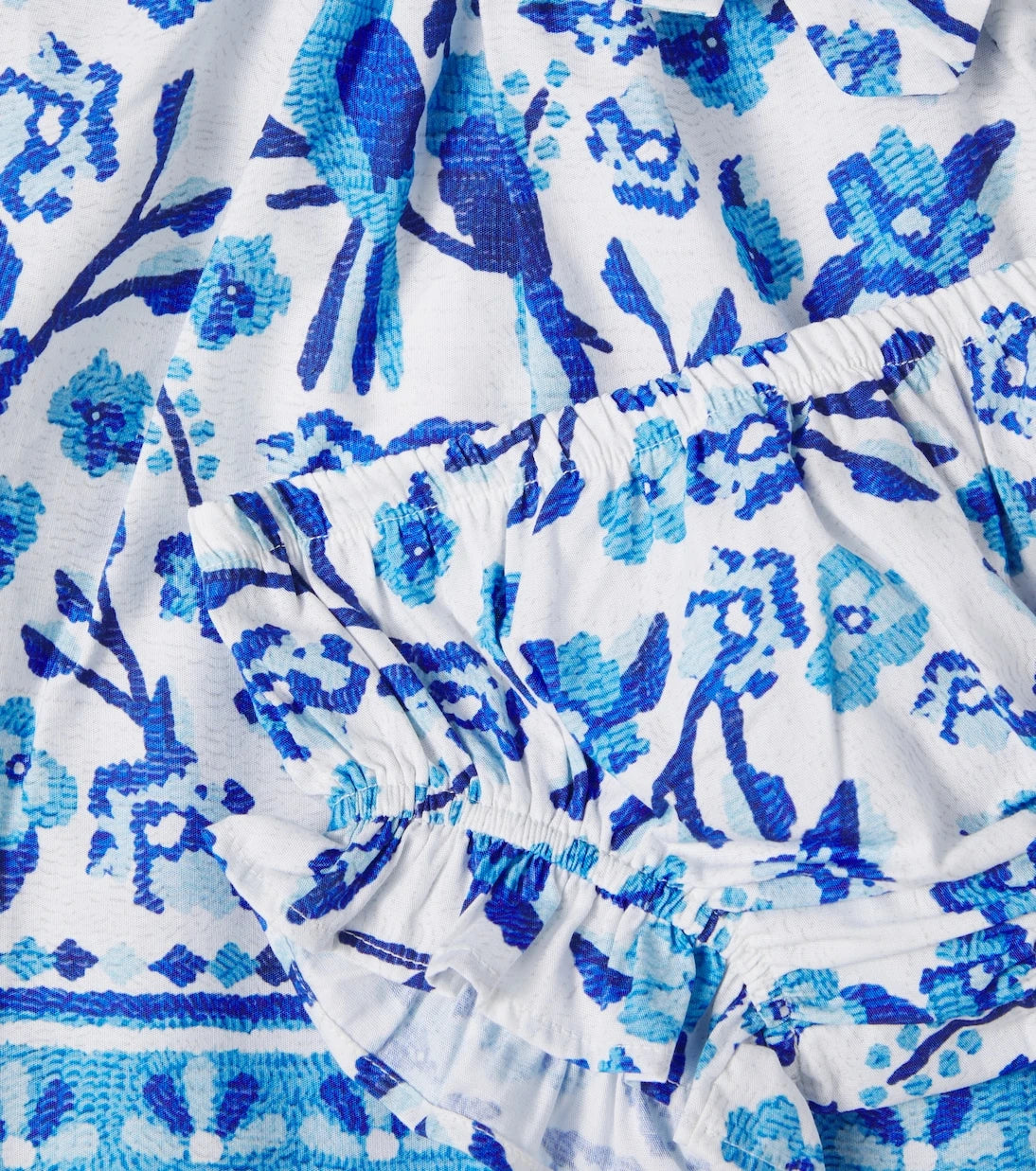 Fábula - Baby printed smocked cotton dress and bloomers set