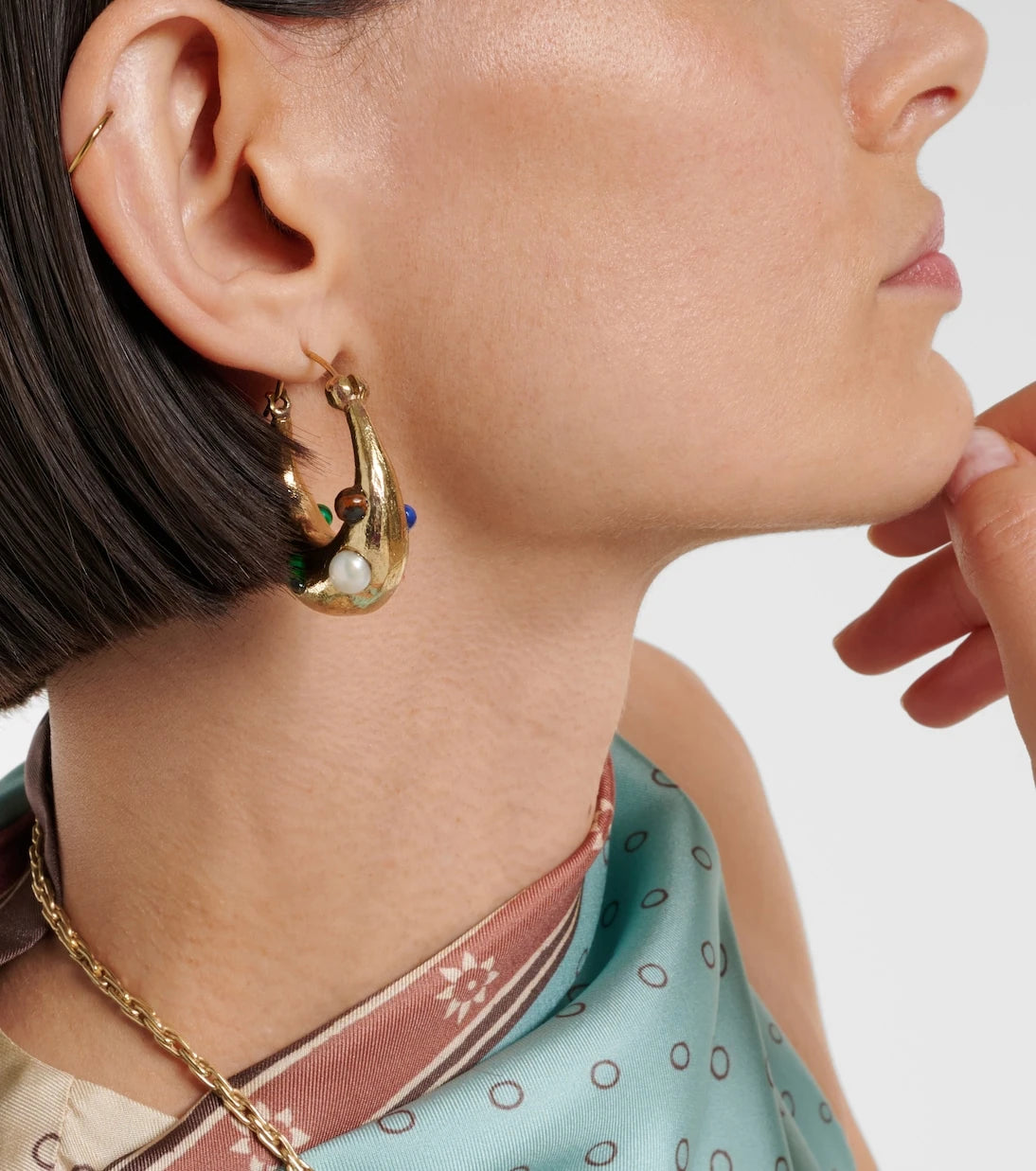 Alémais - Jem Rainbow embellished hoop earrings