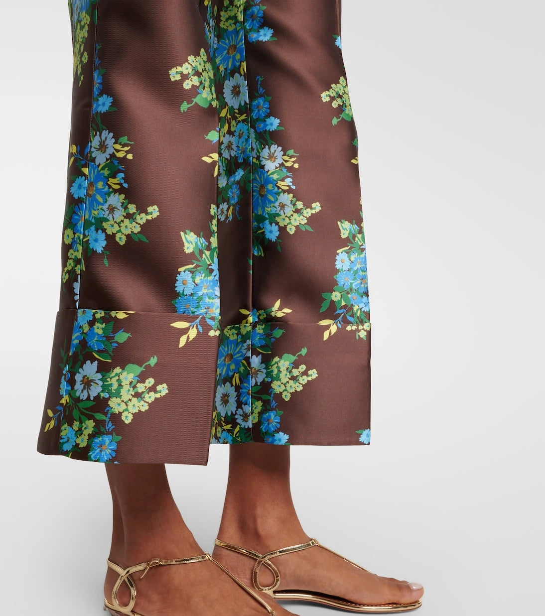Alémais - Floral satin bootcut pants