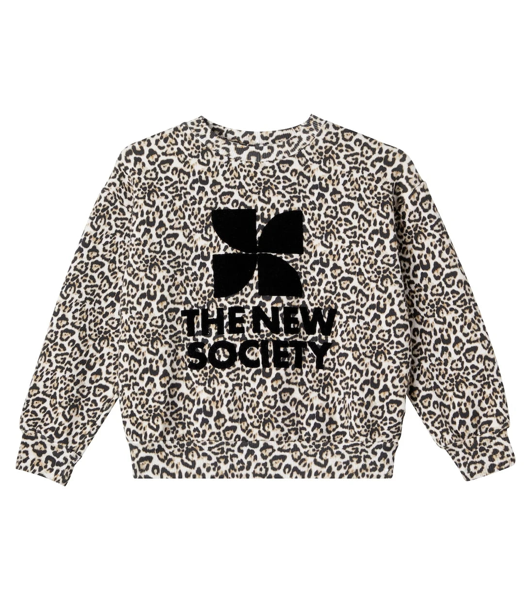 The New Society - سويت شيرت قطني بشعار بطبعة الفهد