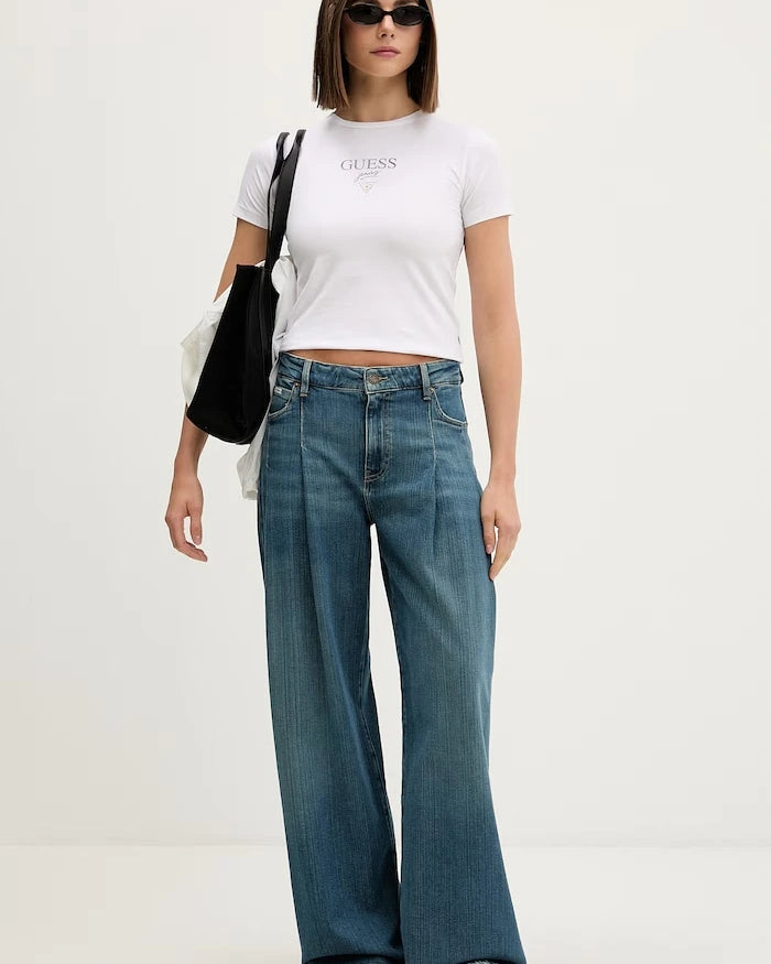 Guess Jeans wide leg kadın jean pantolon