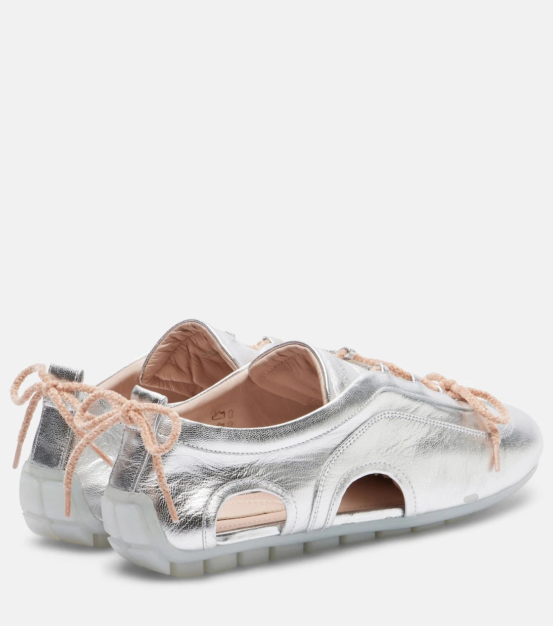 Simone Rocha - Cutout metallic leather sneakers
