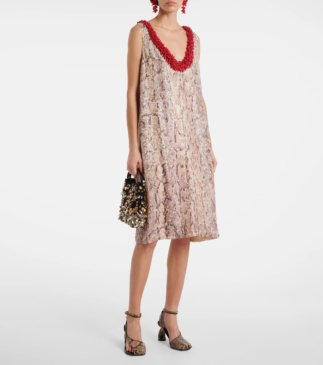Dries Van Noten - Sequined printed midi dress